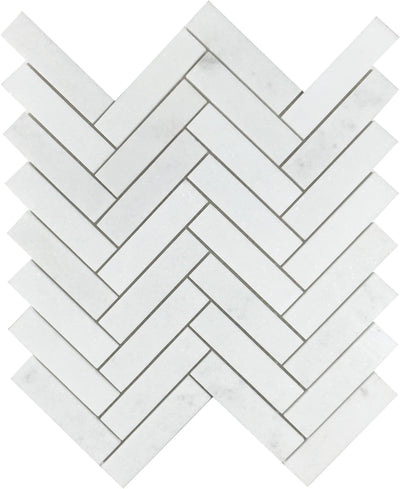 Tesoro Marble Herringbone 11.25" x 12" Marble Mosaic