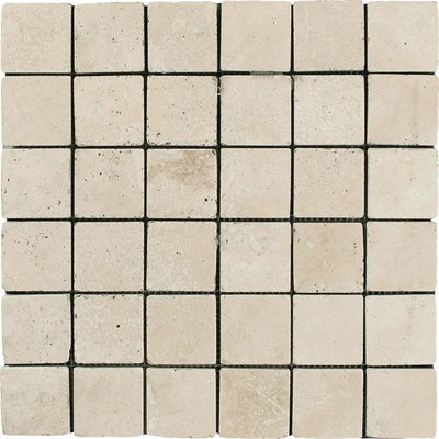 Aspire Stone Travertine 2 x 2 Square 12" x 12" Travertine Mosaic
