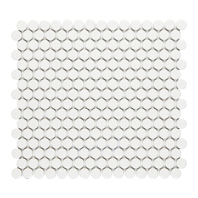 Lungarno Finish Line Penny Round 11.5" x 12.25" Porcelain Mosaic