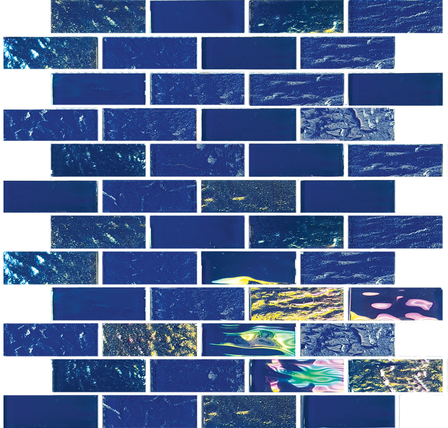 QDI Surfaces Nautical 2 x 3 12" x 12" Glass Mosaic