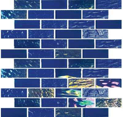 QDI Surfaces Nautical 2 x 3 12" x 12" Glass Mosaic