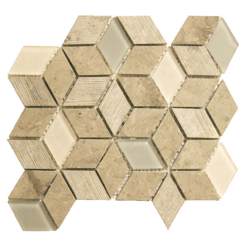 Maniscalco Bennelong Point Cube 10.5" x 12" Stone & Glass Mosaic