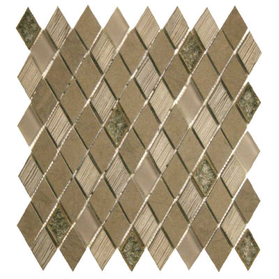 Maniscalco Bennelong Point Diamond 12" x 12" Stone & Glass Mosaic