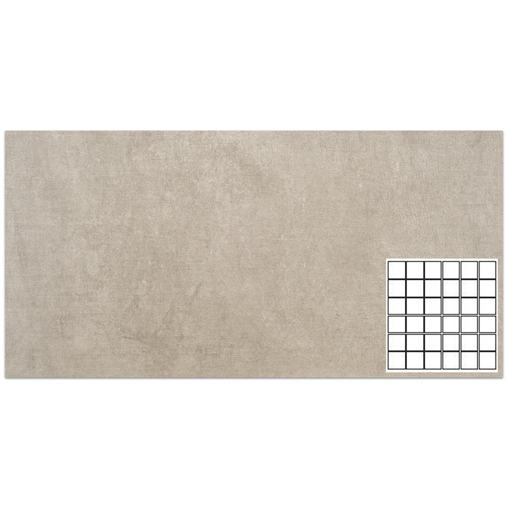 Tesoro Fusion Fabric 12" x 12" Porcelain Mosaic