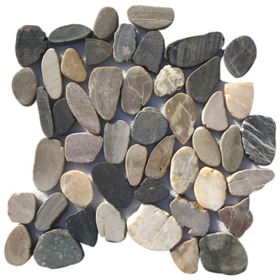 Patara Stone Pebble Sliced 12" x 12" Pebble Mosaic