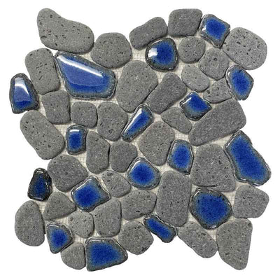 Maniscalco Pele Pebbles 12" x 12" Basalt Mosaic