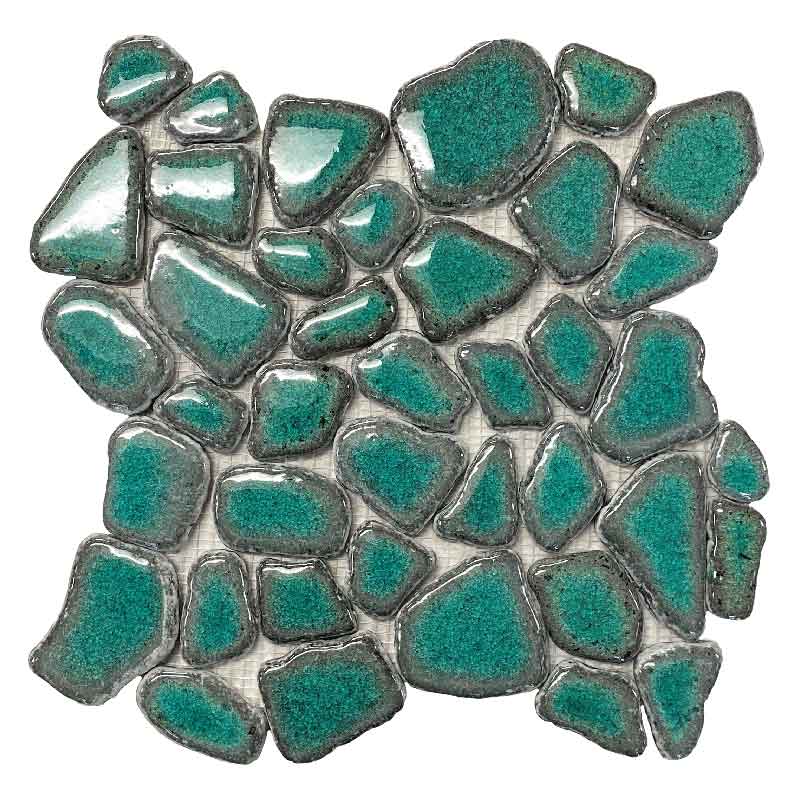 Maniscalco Pele Pebbles 12" x 12" Basalt Mosaic