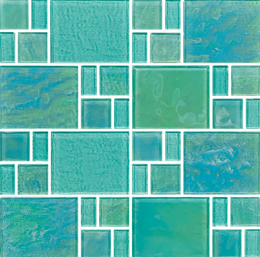 QDI Surfaces Piazza Random 12" x 12" Glass Mosaic