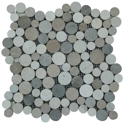 Maniscalco Botany Bay Coin 12" x 12" Stone Mosaic