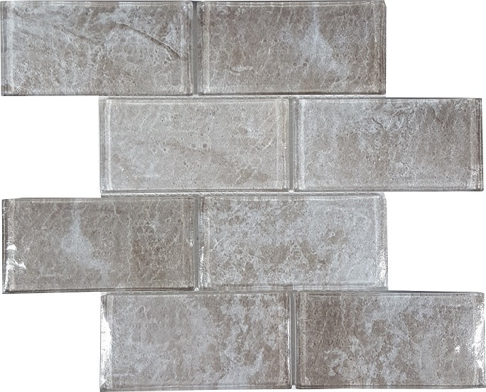 Tesoro Revere 3 x 6 Convex 11.75" x 11.75" Glass Mosaic