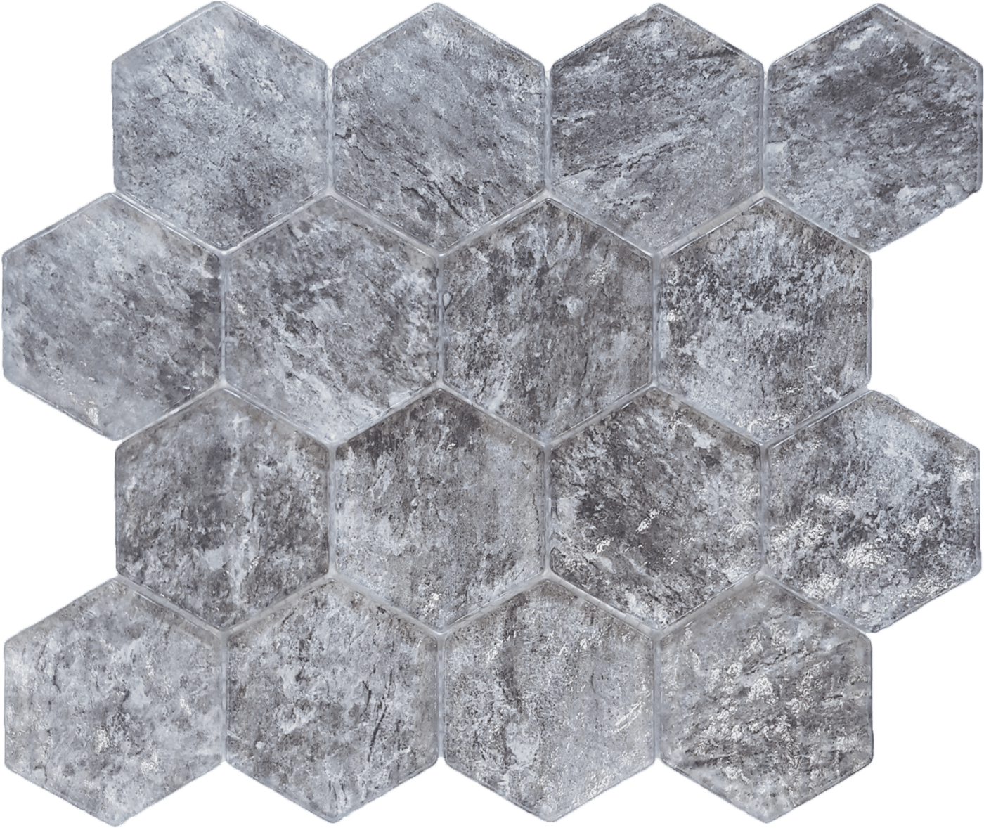 Tesoro Revere 3" Hex 10.25" x 11.75" Glass Mosaic