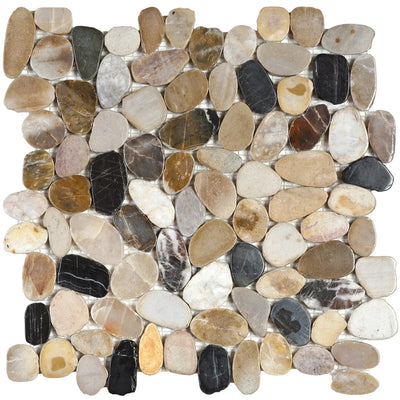 Aspire Stone Sliced Pebbles 12" x 12" Marble Mosaic