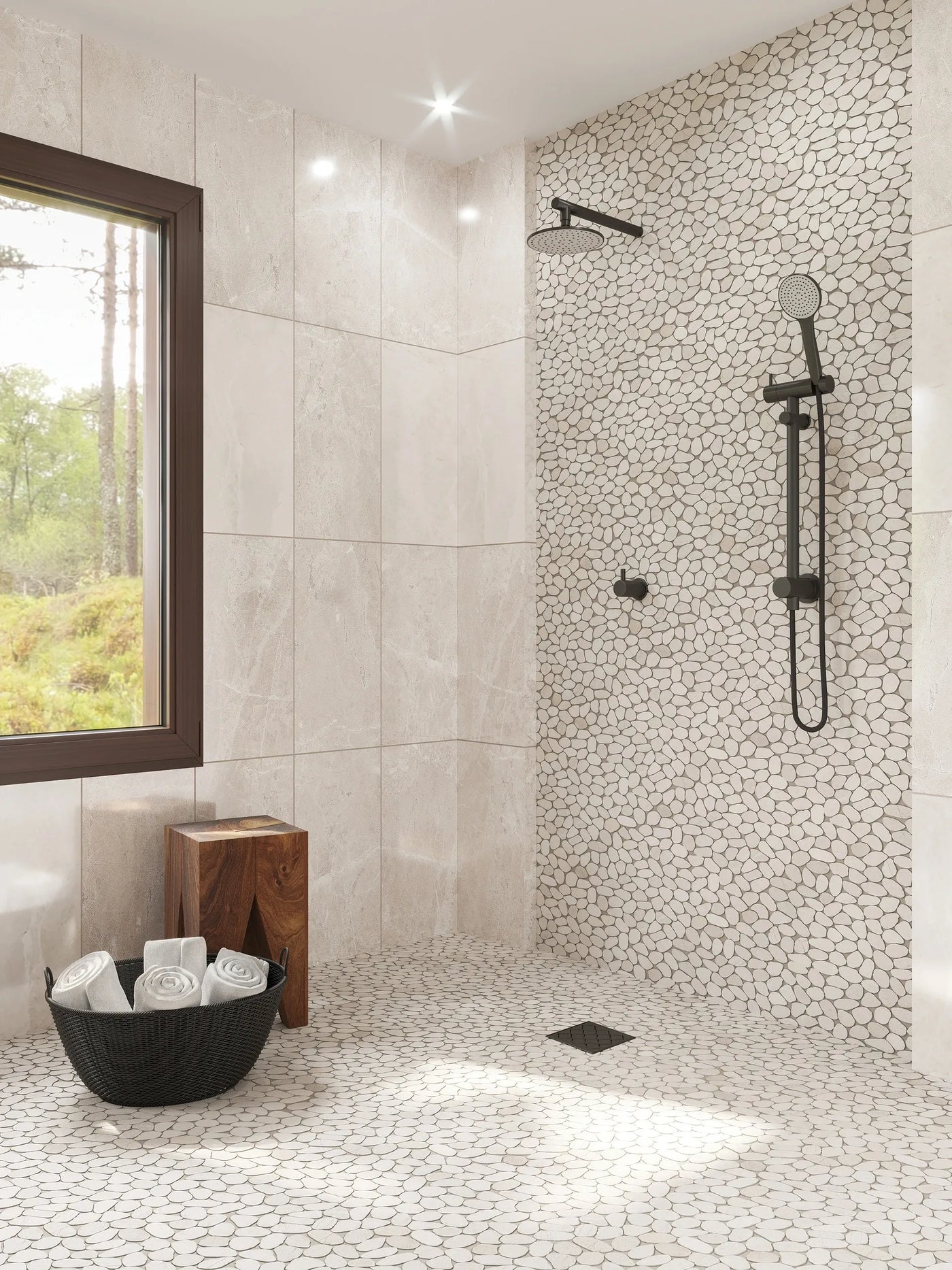 Aspire Stone Antique Pebbles 12" x 12" Marble Mosaic