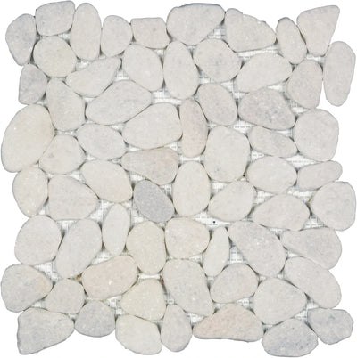 Aspire Stone Tumbled Pebbles 12" x 12" Marble Mosaic