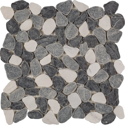 Aspire Stone Tumbled Pebbles 12" x 12" Marble Mosaic