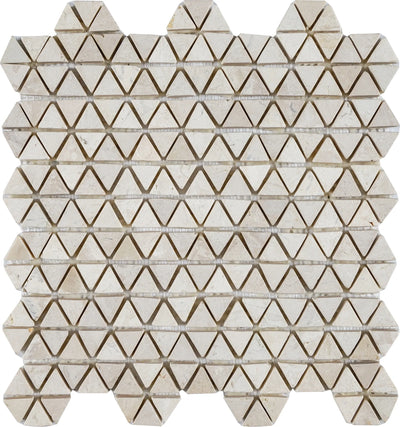 Aspire Stone Antique Tri-Hex Pebbles 11" x 12" Marble Mosaic