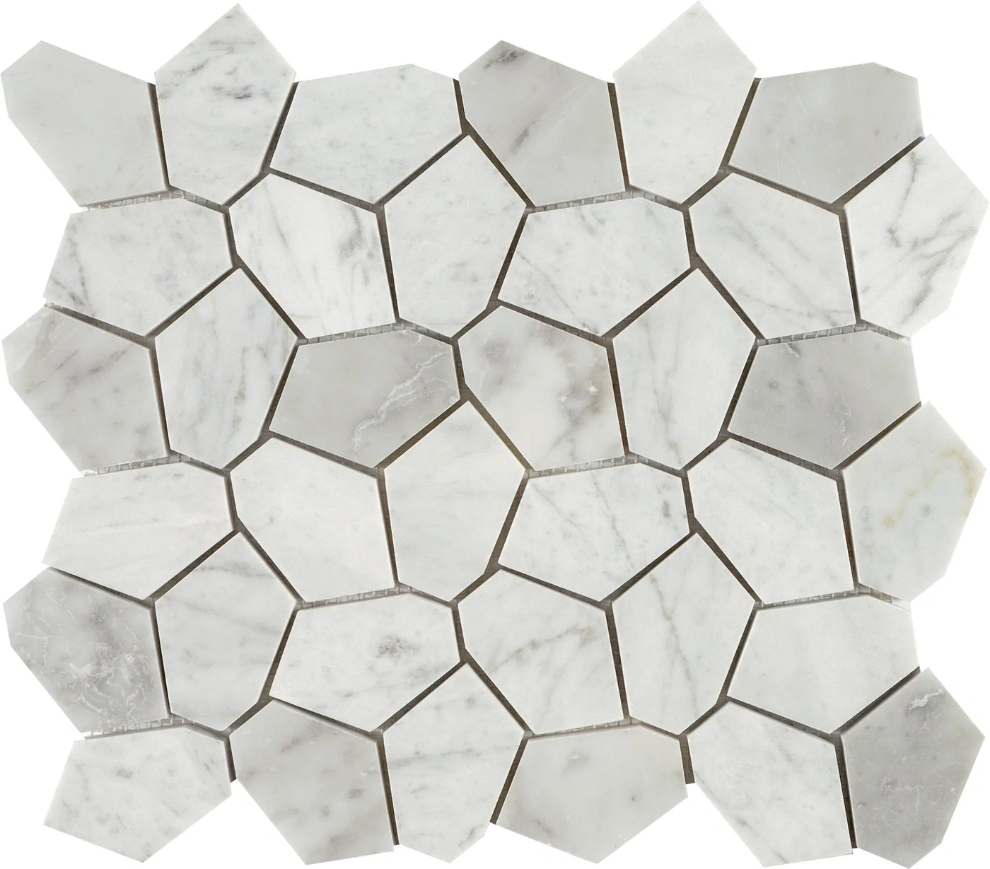 Aspire Stone Polygon Pebbles 10" x 12" Marble Mosaic