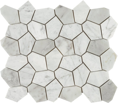 Aspire Stone Polygon Pebbles 10" x 12" Marble Mosaic