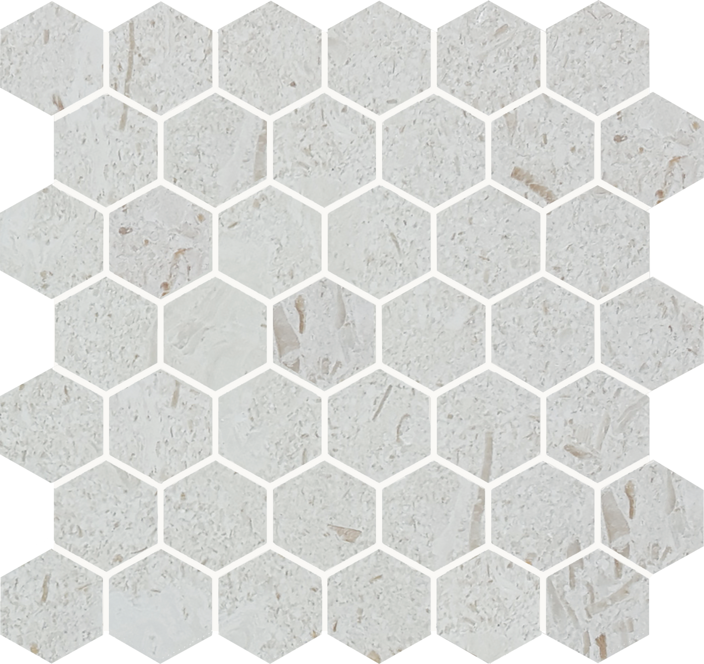 Tesoro Sand Key 2" Hexagon 11.75" x 12.5" Natural Stone Mosaic