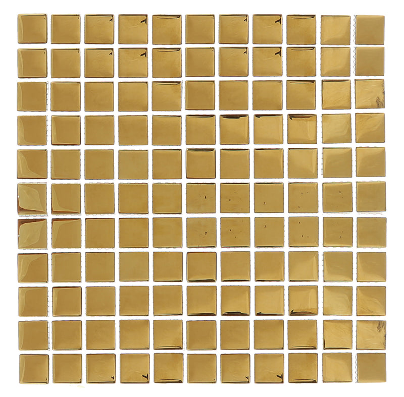 Ottimo Ceramics Gold Rush 1 x 1 12" x 12" Glass Mosaic