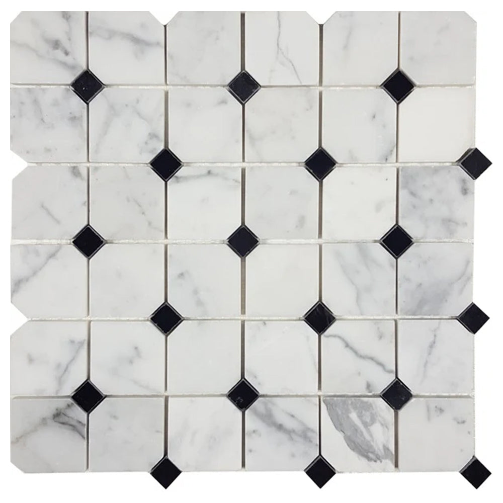 Tesoro Marble 2 x 2 Prisma 12" x 12" Marble Mosaic