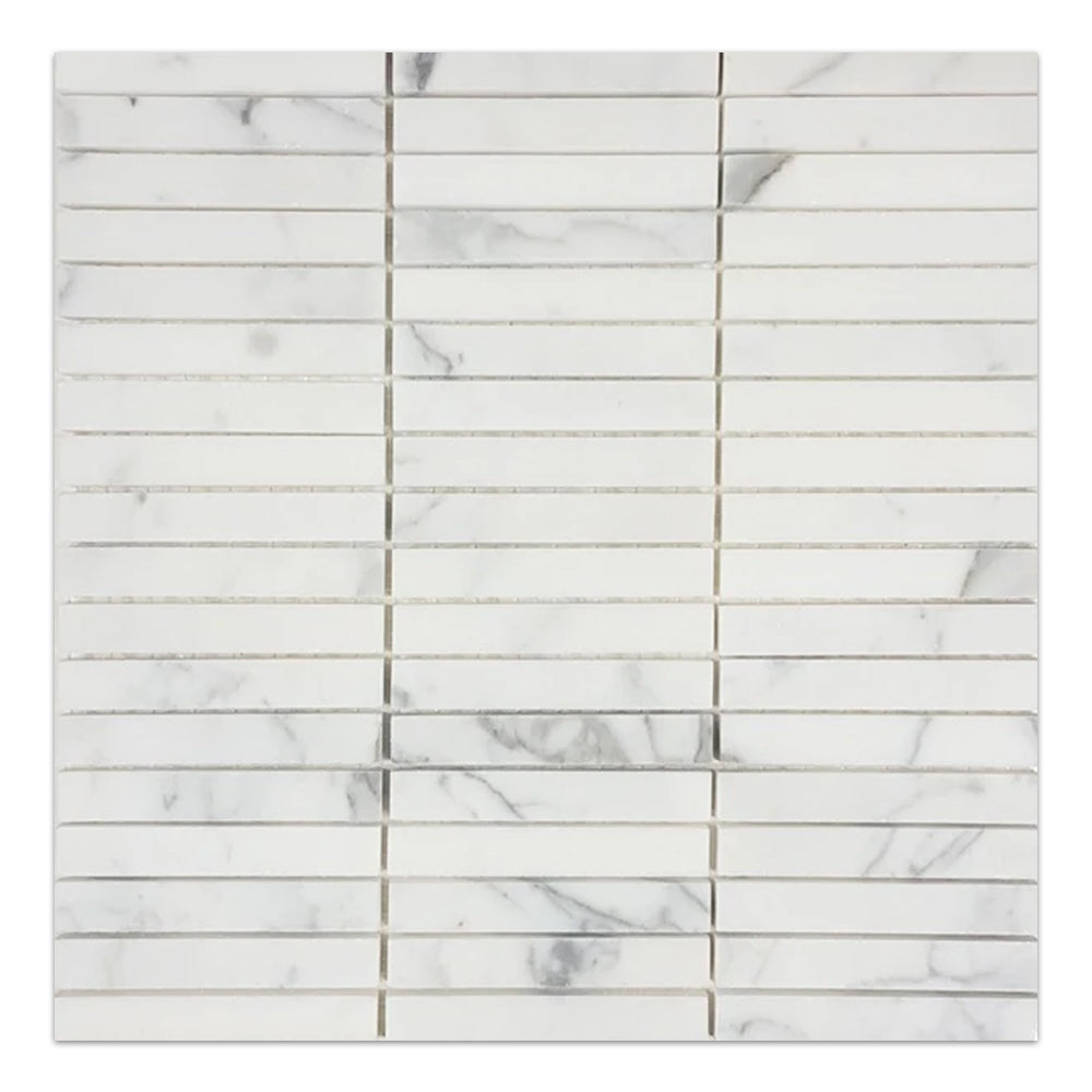 Tesoro Marble 0.63 x 4 Stack 12" x 12" Marble Mosaic