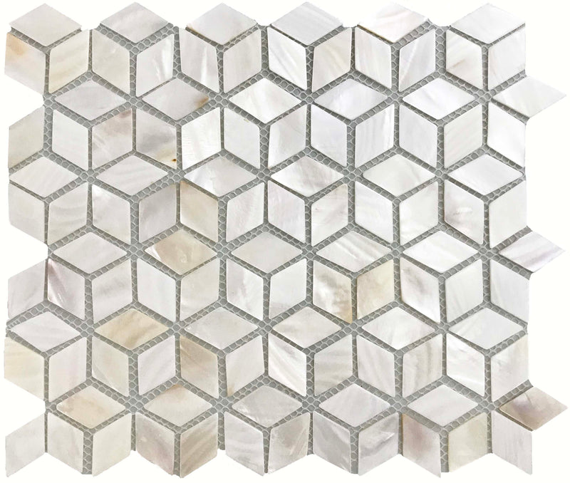 Ottimo Ceramics Shell Rhombus 12" x 12" Oyster Shell Mosaic