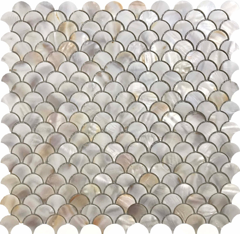 Ottimo Ceramics Shell Scales 12" x 12" Oyster Shell Mosaic