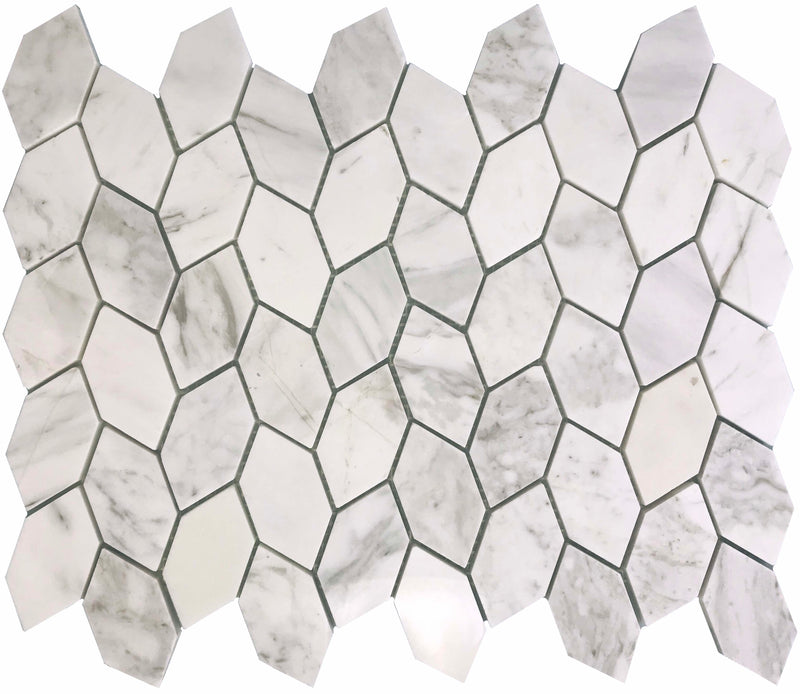 Ottimo Ceramics Stonevine Elongated Hexagon 13" x 14.96" Stone Mosaic