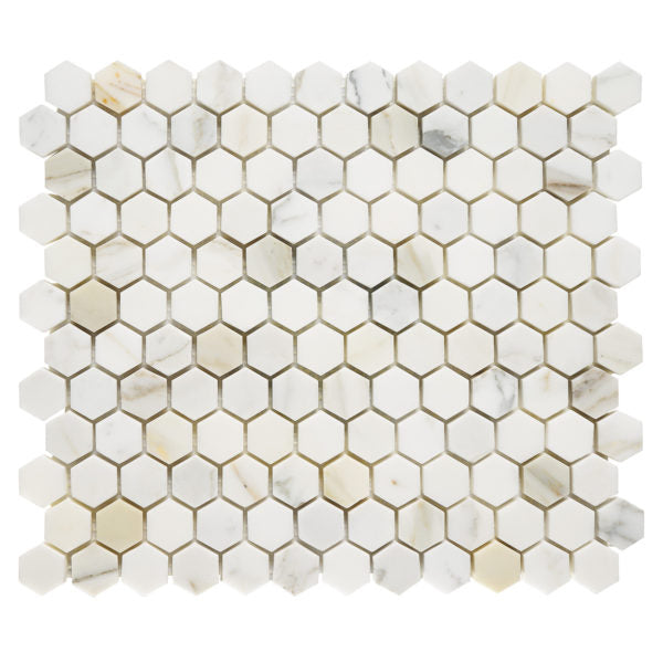 Patara Stone Marble 8MM 1" Hexagon 10.2" x 11.8" Marble Mosaic