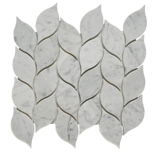 Patara Stone Marble Leaf 10.23" x 10.94" Marble Mosaic