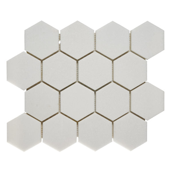 Patara Stone Marble 3" Hexagon 9.84" x 11.4" Marble Mosaic