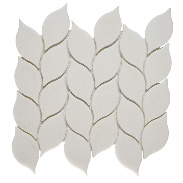 Patara Stone Marble Leaf 10.23" x 10.94" Marble Mosaic