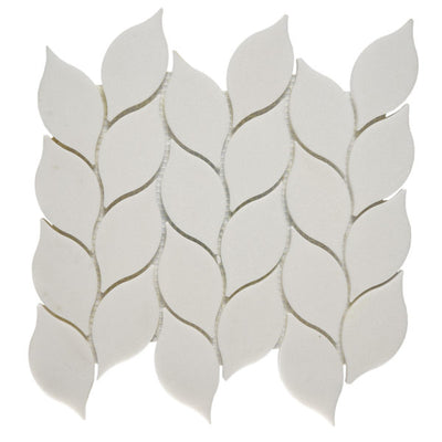 Patara Stone Marble Leaf 10.23" x 10.94" Marble Mosaic