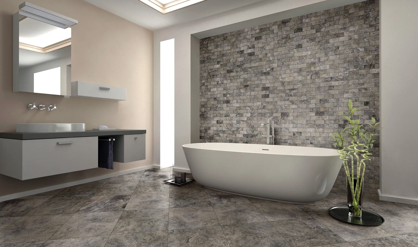 Aspire Stone Travertine 1 x 2 Split Face 12" x 12" Travertine Mosaic