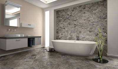 Aspire Stone Travertine 1 x 2 Split Face 12" x 12" Travertine Mosaic