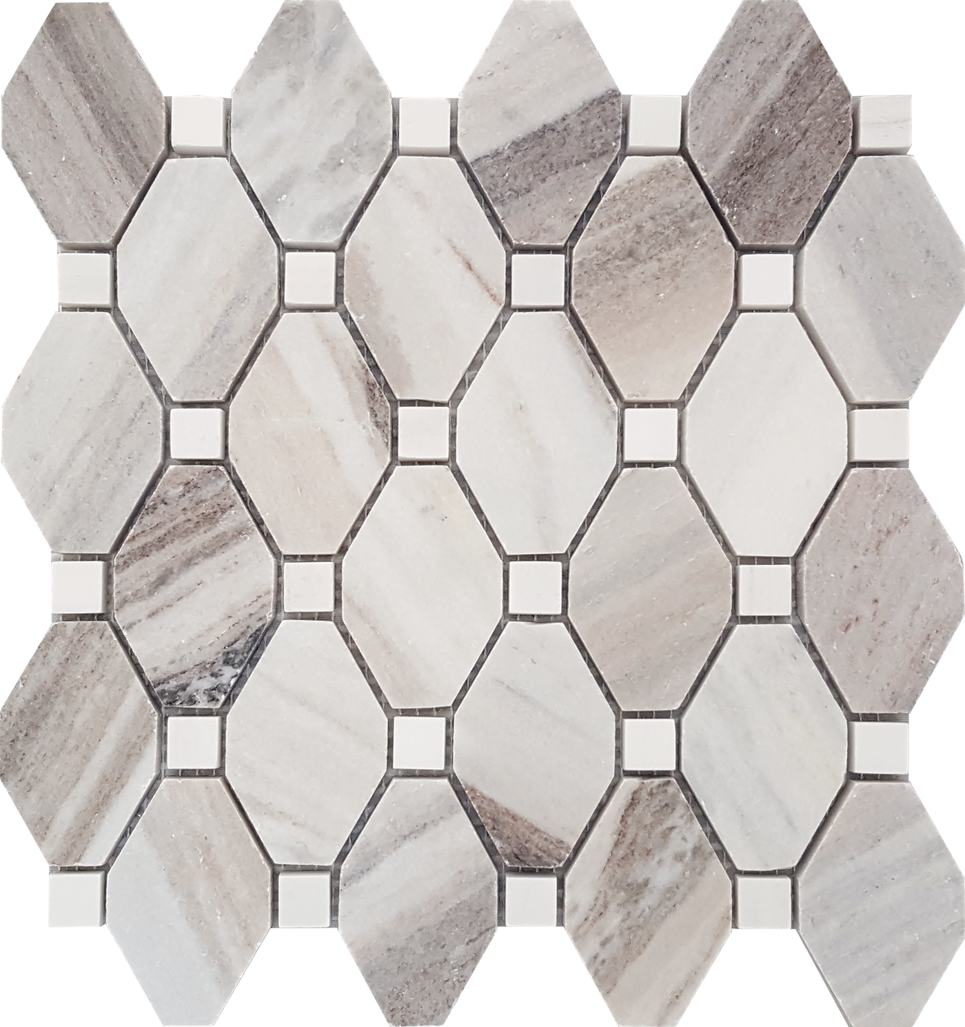 Tesoro Skyline Elongated Hexagon 10.5" x 10.25" Natural Stone Mosaic