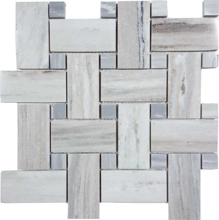 Tesoro Skyline Basketweave 12" x 12" Natural Stone Mosaic