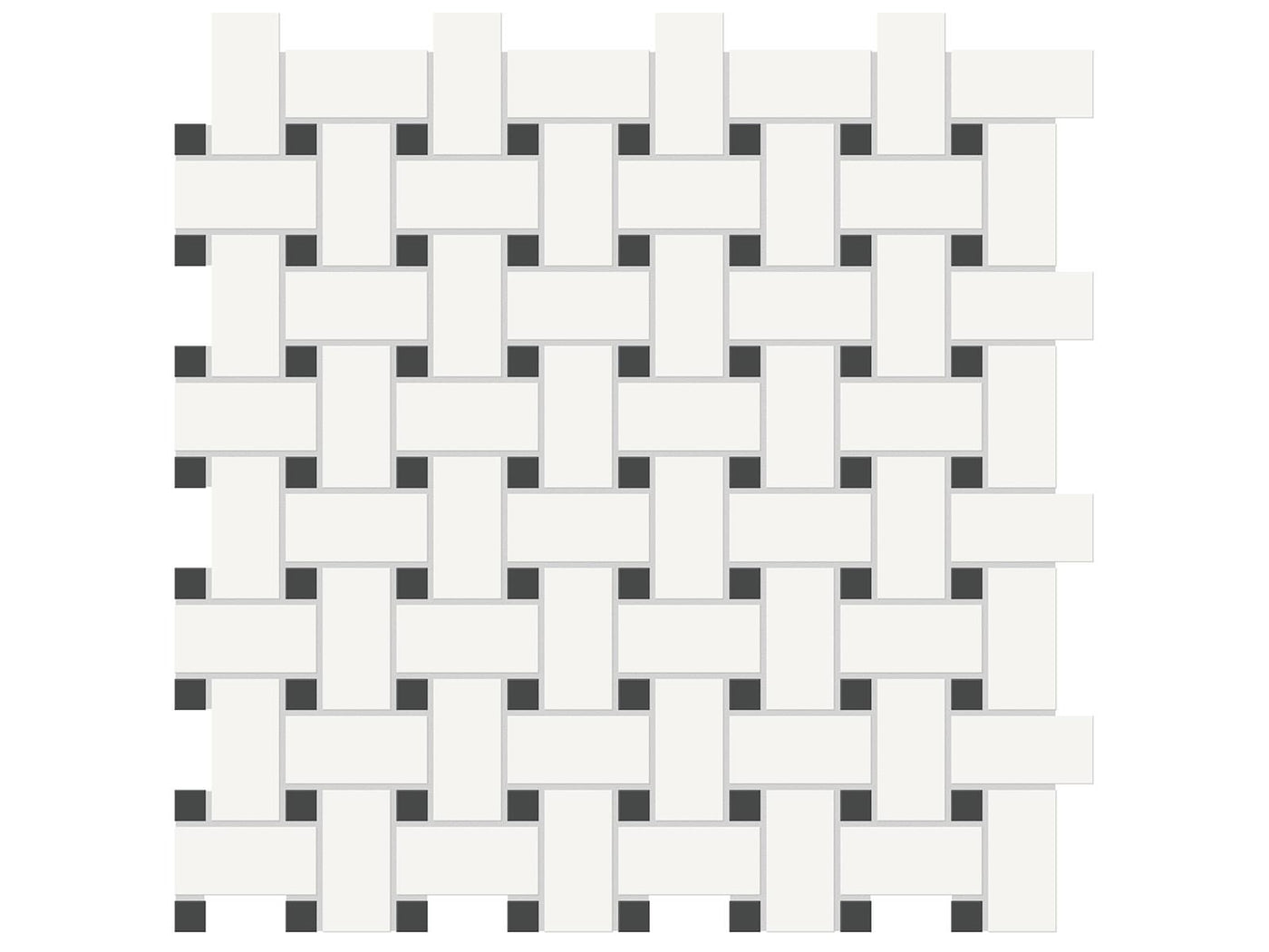 Anatolia Soho Basketweave Dot 11.73" x 11.73" Porcelain Mosaic