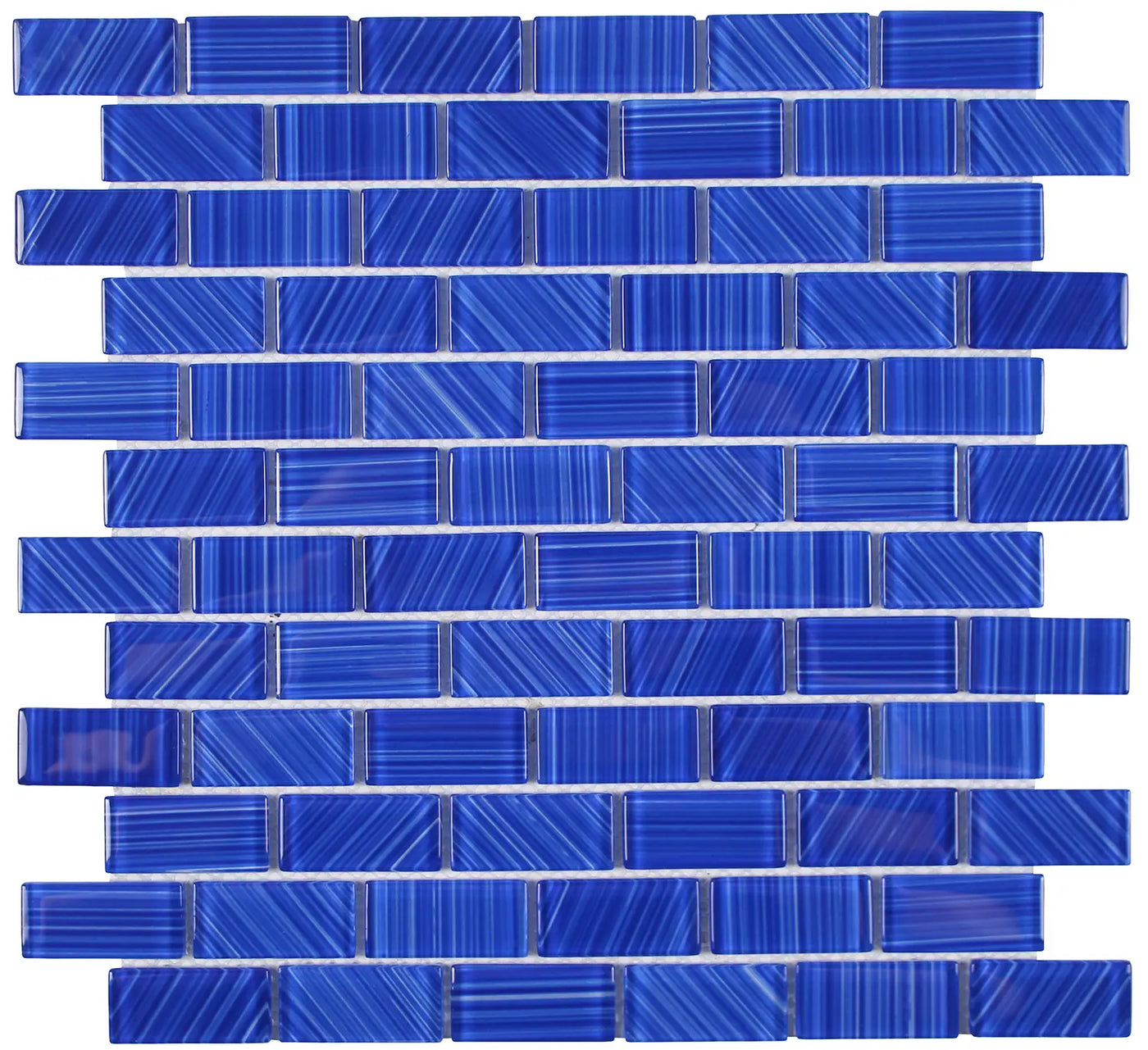 Tesoro Aquatica Striped 1 x 2 12" x 12" Glass Mosaic