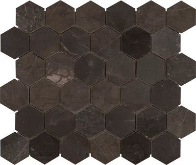 Aspire Stone Studio 2" Hexagon 12" x 12" Marble Mosaic