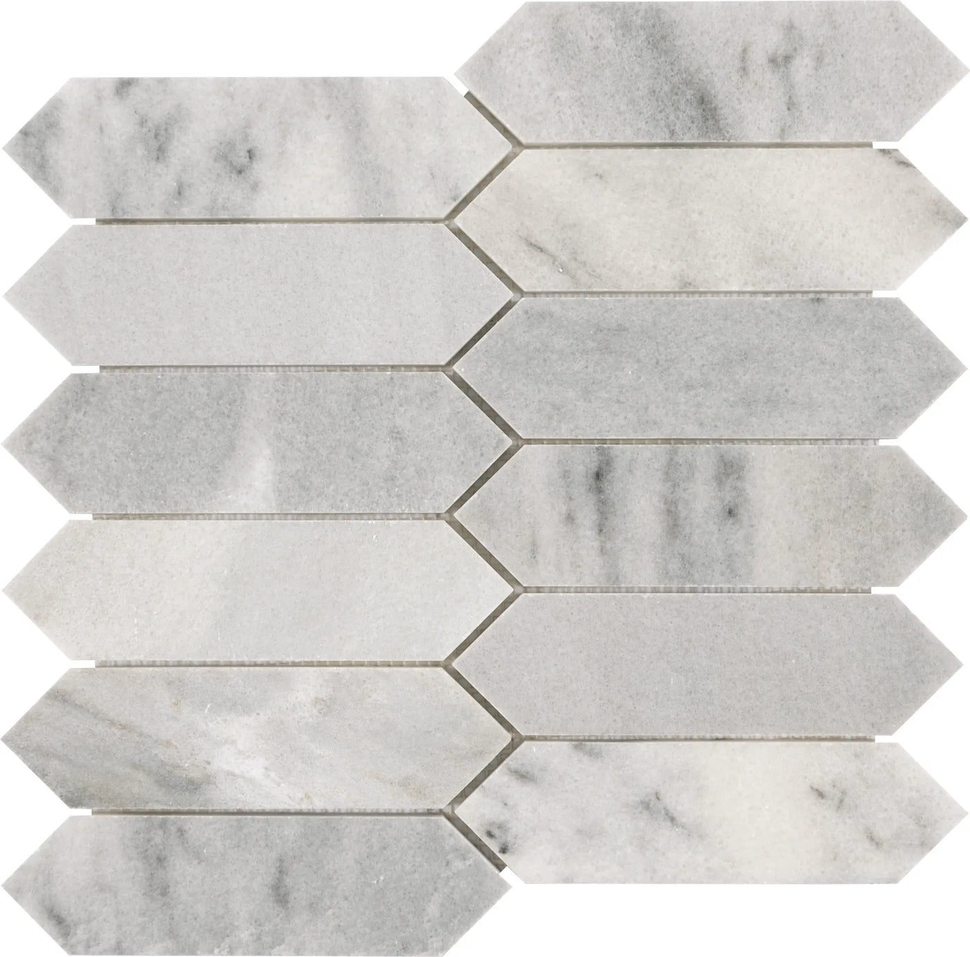 Aspire Stone Studio 2 x 6 Picket 12" x 12" Marble Mosaic