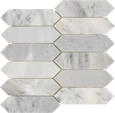Aspire Stone Studio 2 x 6 Picket 12" x 12" Marble Mosaic