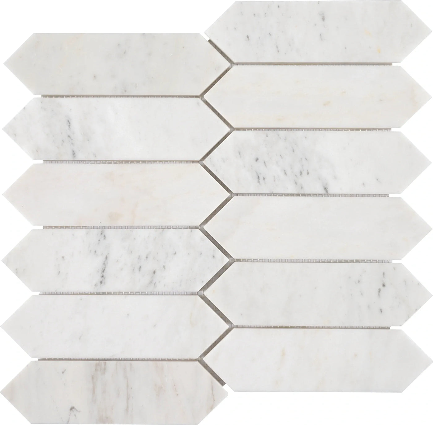 Aspire Stone Studio 2 x 6 Picket 12" x 12" Marble Mosaic