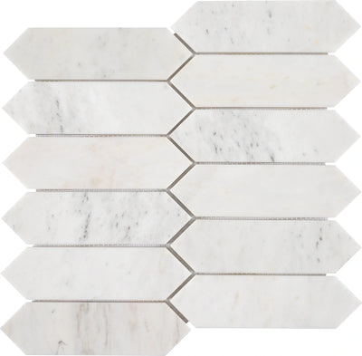 Aspire Stone Studio 2 x 6 Picket 12" x 12" Marble Mosaic