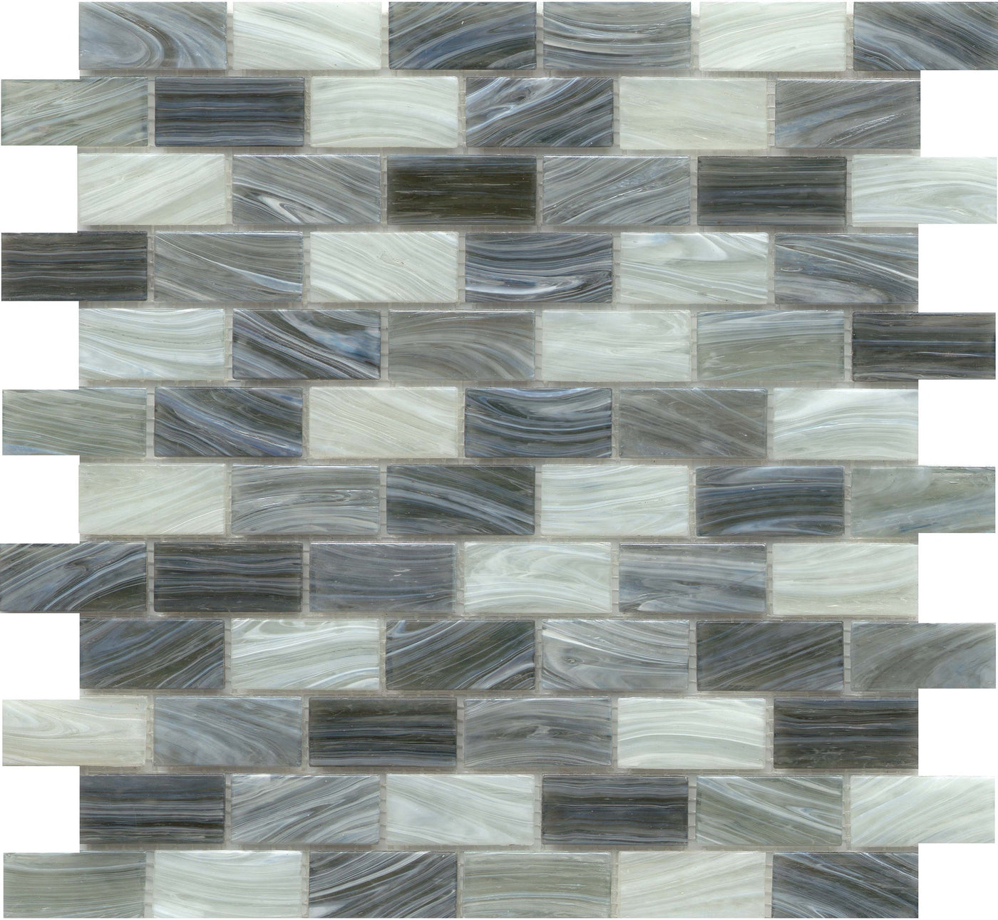 Emser Swirl 1 x 2 12" x 12" Glass Mosaic