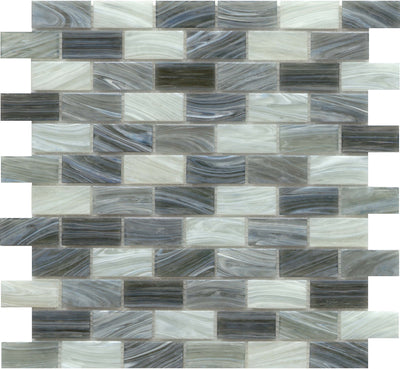 Emser Swirl 1 x 2 12" x 12" Glass Mosaic