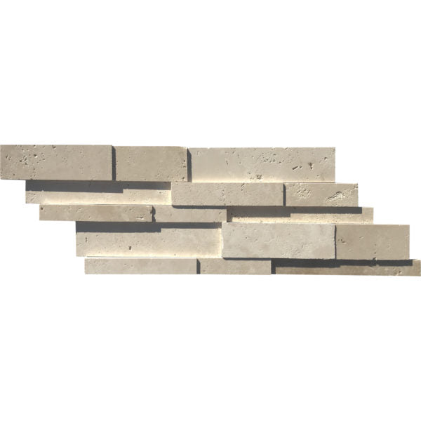 Patara Stone Travertine Ledger 16MM 7" x 18" Travertine Mosaic