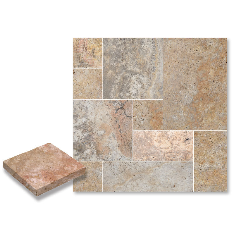 Patara Stone Travertine French Pattern RW x RL Travertine Paver