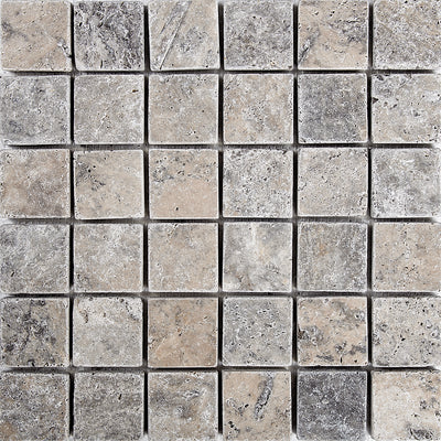 Patara Stone Travertine 2 x 2 12" x 12" Travertine Mosaic